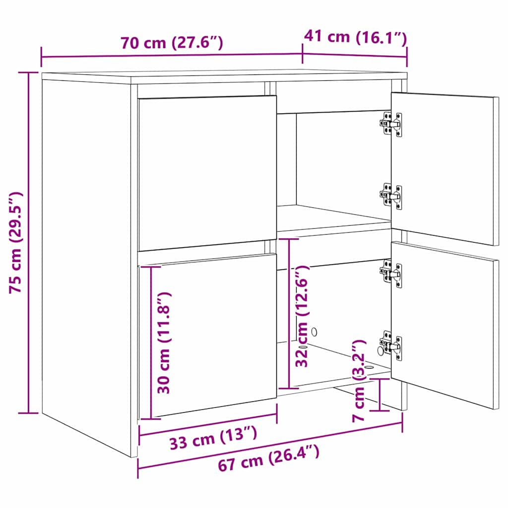 Széf 2 db Öreg fa 70 x 41 x 75 cm Szerelt Fa