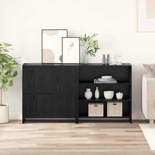 Széf 2 pcs Fekete tölgy 70 x 41 x 75 cm Faanyag