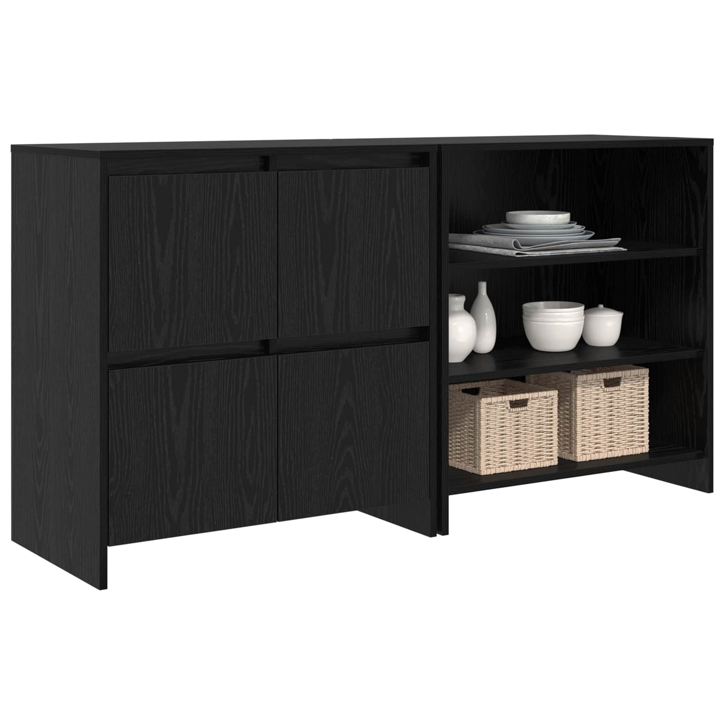 Széf 2 db Fekete tölgy 70 x 41 x 75 cm Szerelt Fa