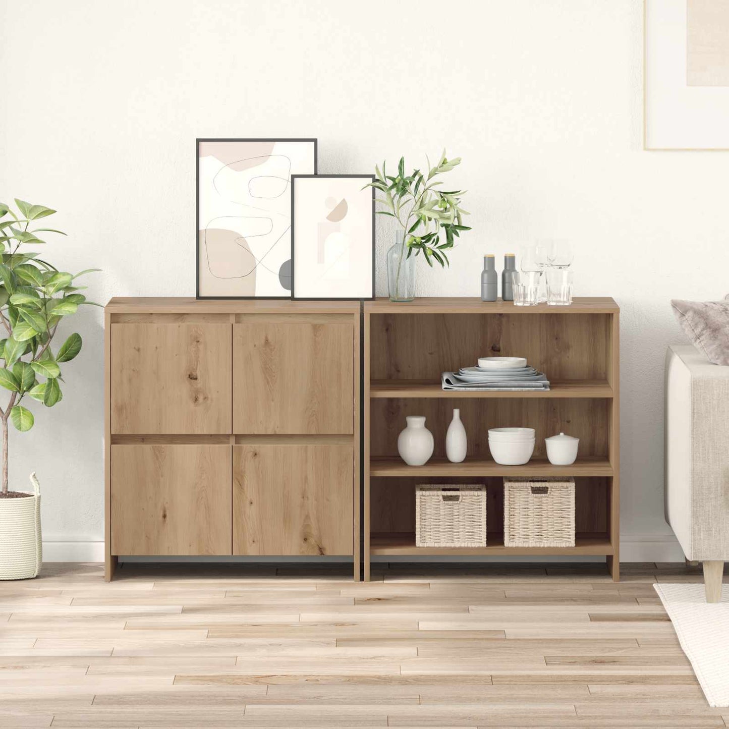 Széf 2 db Artisan tölgy 70 x 41 x 75 cm Szerelt Fa