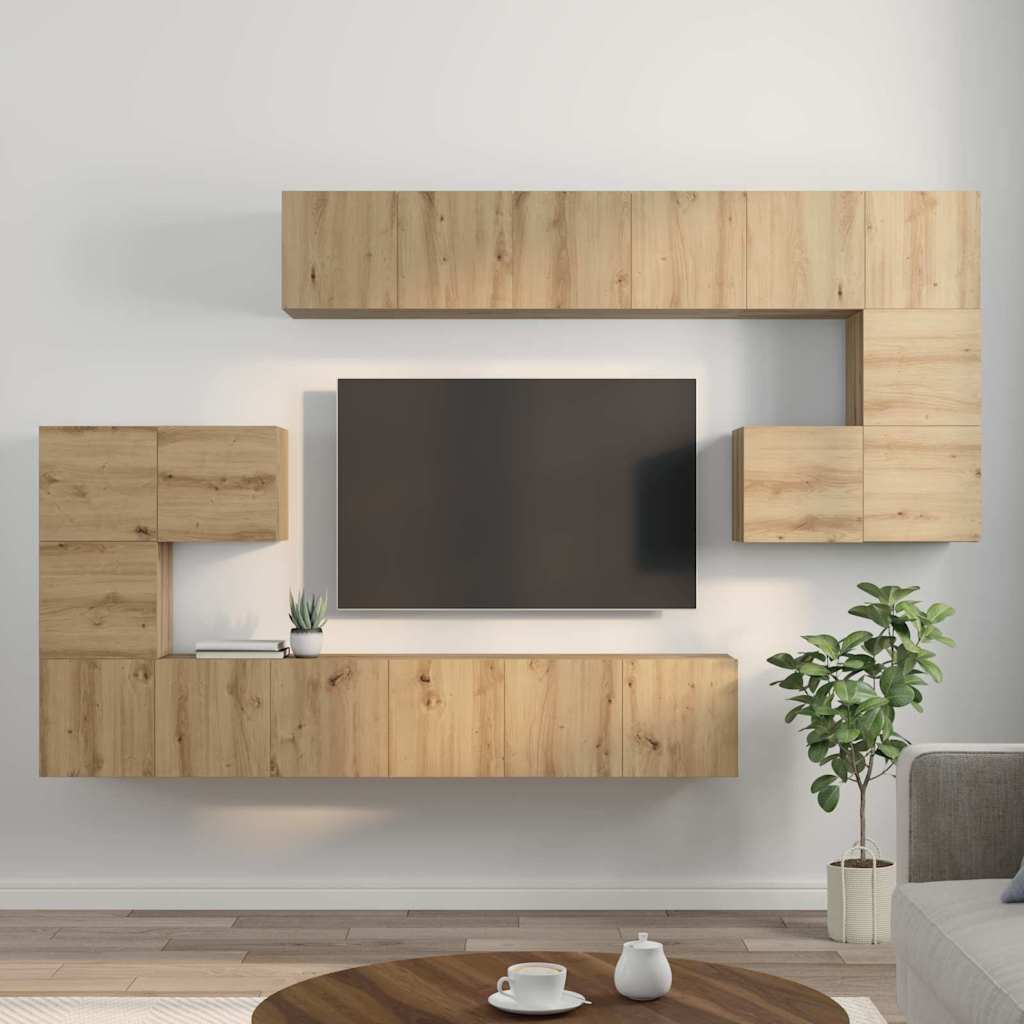 TV szekrény garnitúra 10 db Artisan tölgy Szerelt Fa