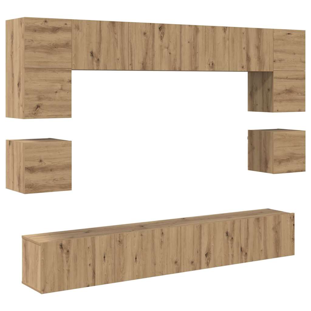 TV szekrény garnitúra 8 pcs Artisan tölgy Faanyag