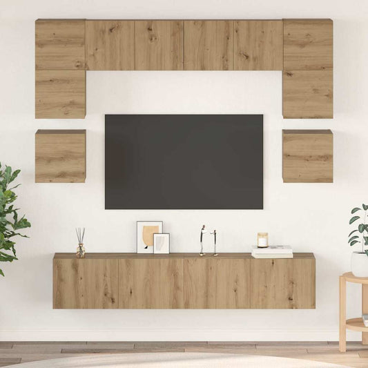 TV szekrény garnitúra 8 pcs Artisan tölgy Faanyag