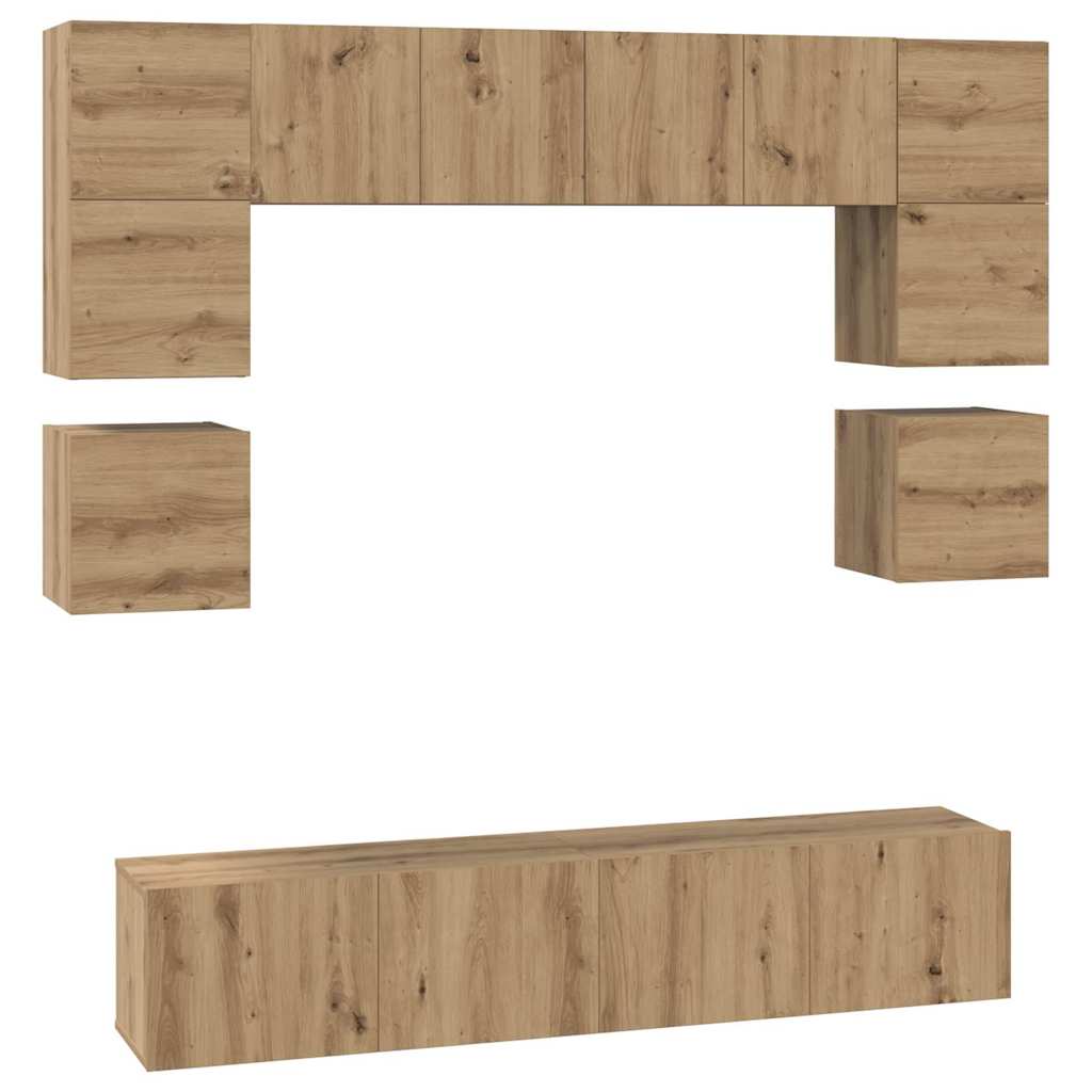 TV szekrény garnitúra 8 pcs Artisan tölgy Szerelt Fa