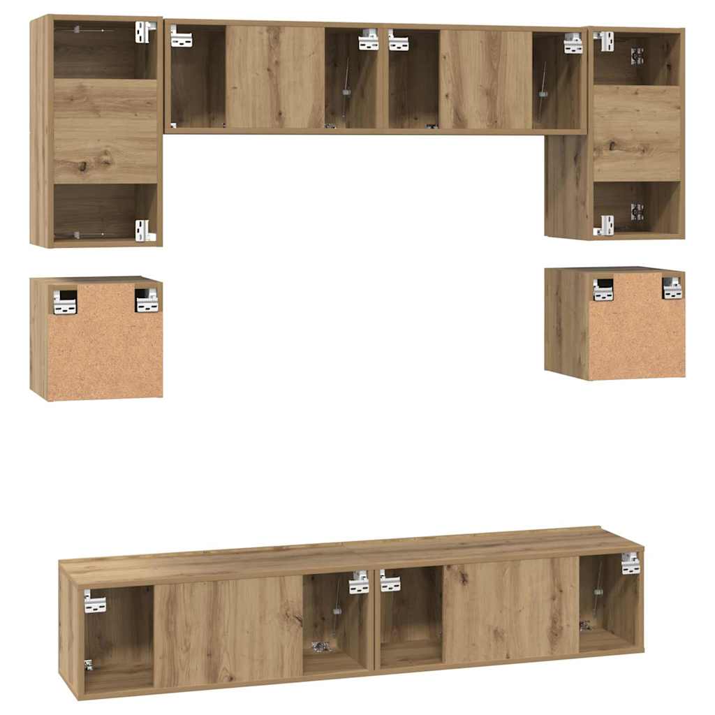 TV szekrény garnitúra 8 pcs Artisan tölgy Szerelt Fa