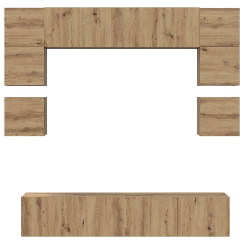 TV szekrény garnitúra 8 pcs Artisan tölgy Szerelt Fa