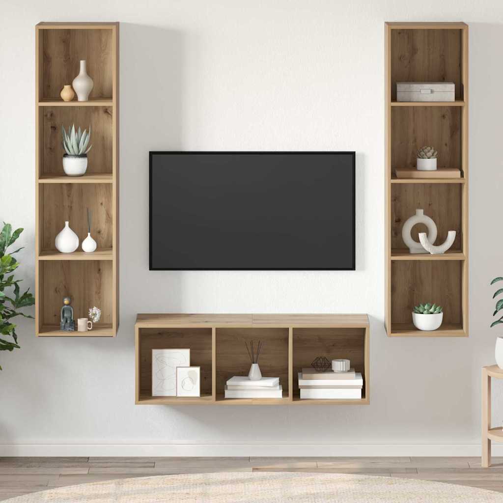 TV szekrény garnitúra 3 db Artisan tölgy Szerelt Fa