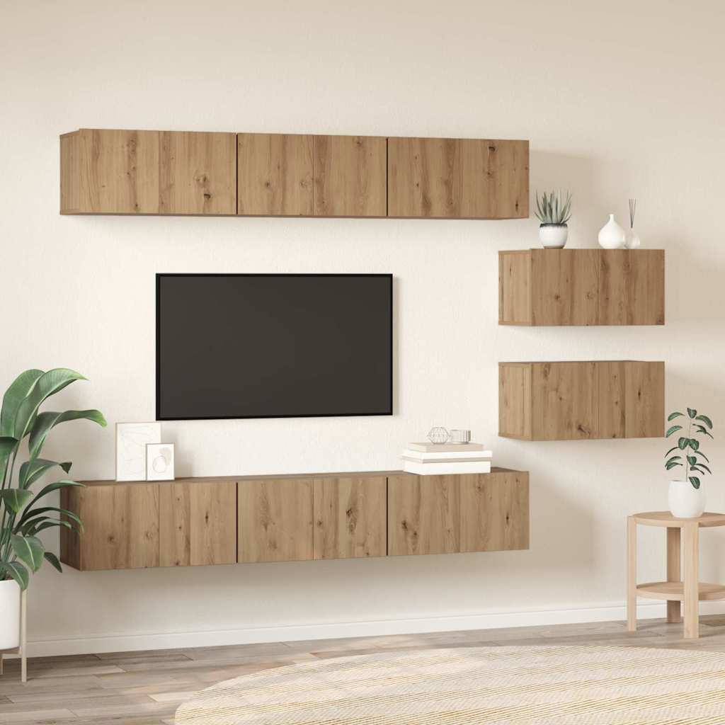 TV szekrény garnitúra 8 db Artisan tölgy Szerelt Fa