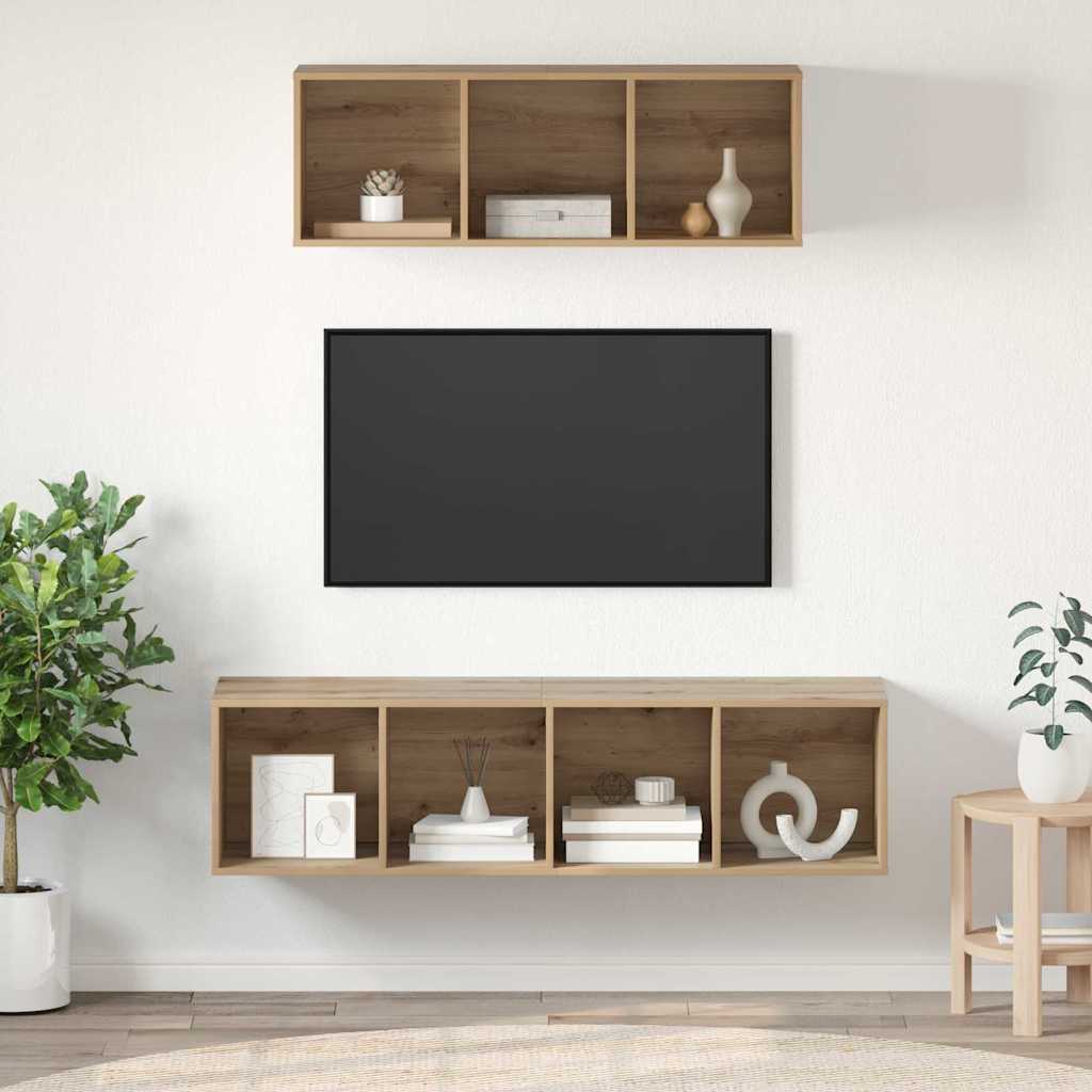 TV szekrény garnitúra 2 db Artisan tölgy Szerelt Fa