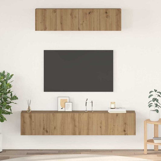 TV szekrény garnitúra 4 pcs Artisan tölgy Faanyag