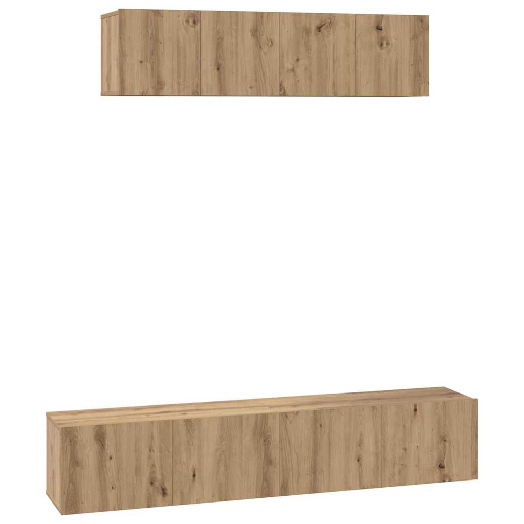 TV szekrény garnitúra 4 pcs Artisan tölgy Szerelt Fa