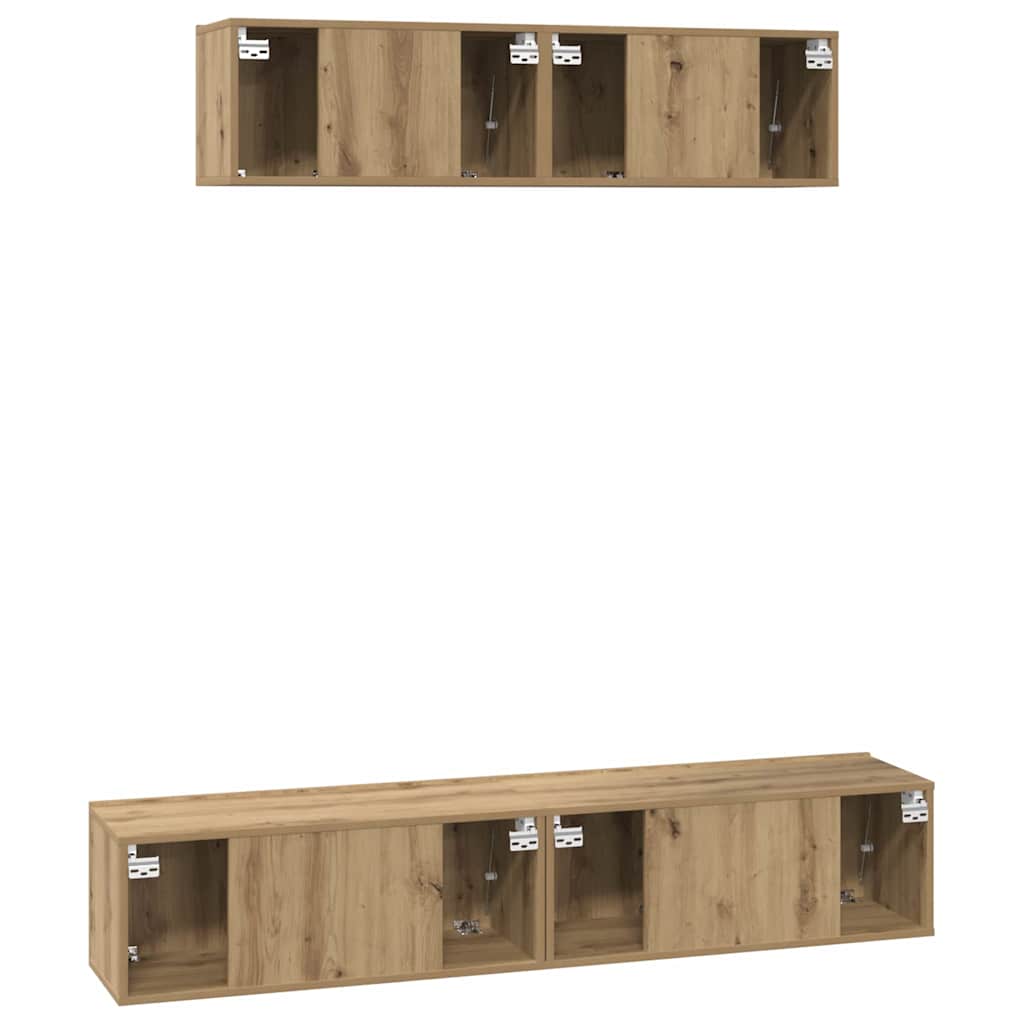 TV szekrény garnitúra 4 pcs Artisan tölgy Szerelt Fa