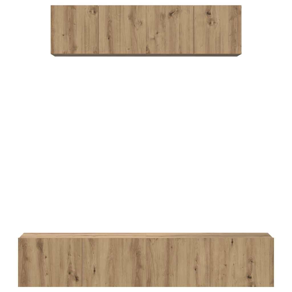 TV szekrény garnitúra 4 pcs Artisan tölgy Szerelt Fa