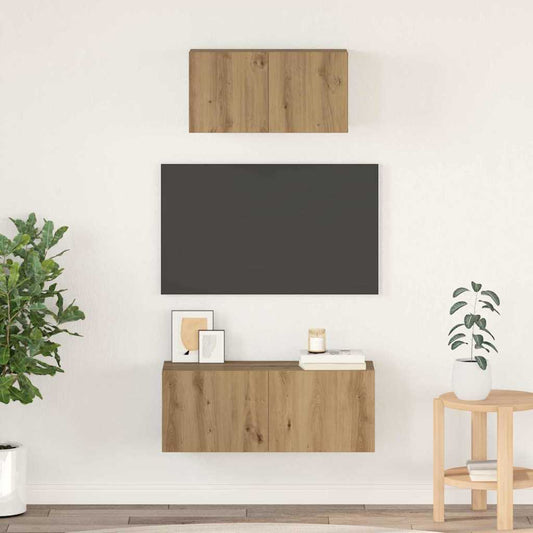 TV szekrény garnitúra 2 pcs Artisan tölgy Faanyag