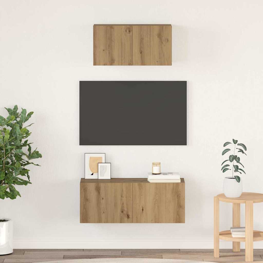 TV szekrény garnitúra 2 pcs Artisan tölgy Szerelt Fa