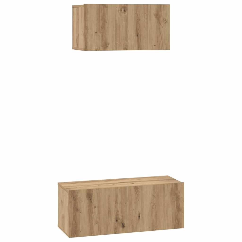 TV szekrény garnitúra 2 pcs Artisan tölgy Szerelt Fa
