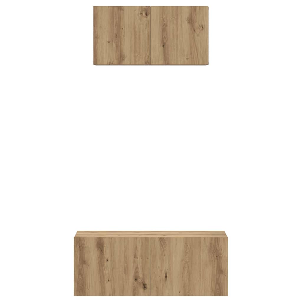 TV szekrény garnitúra 2 pcs Artisan tölgy Szerelt Fa
