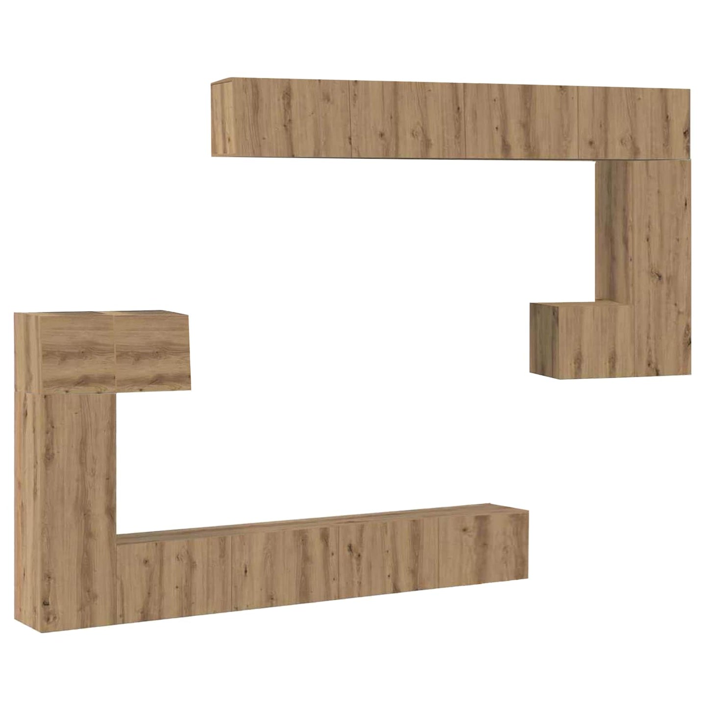 TV egységek Falra szerelhető 4 pcs Artisan tölgy Faanyag