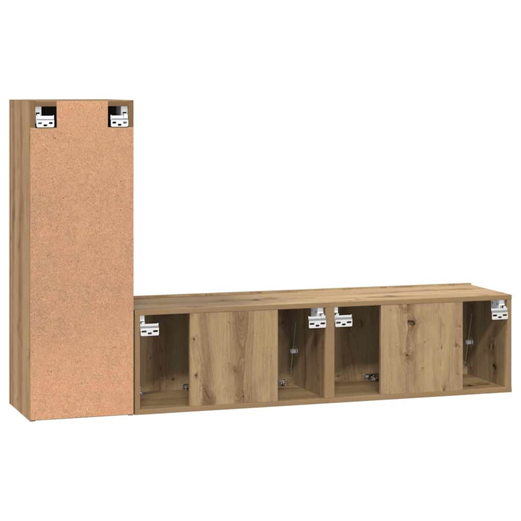 TV szekrény garnitúra 3 pcs Artisan tölgy Szerelt Fa