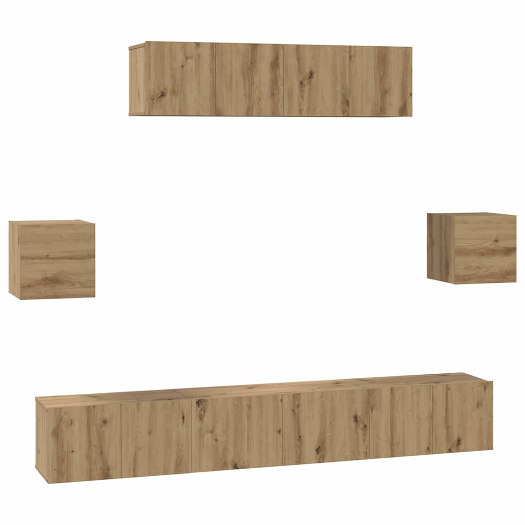 TV szekrény garnitúra 7 pcs Artisan tölgy Faanyag