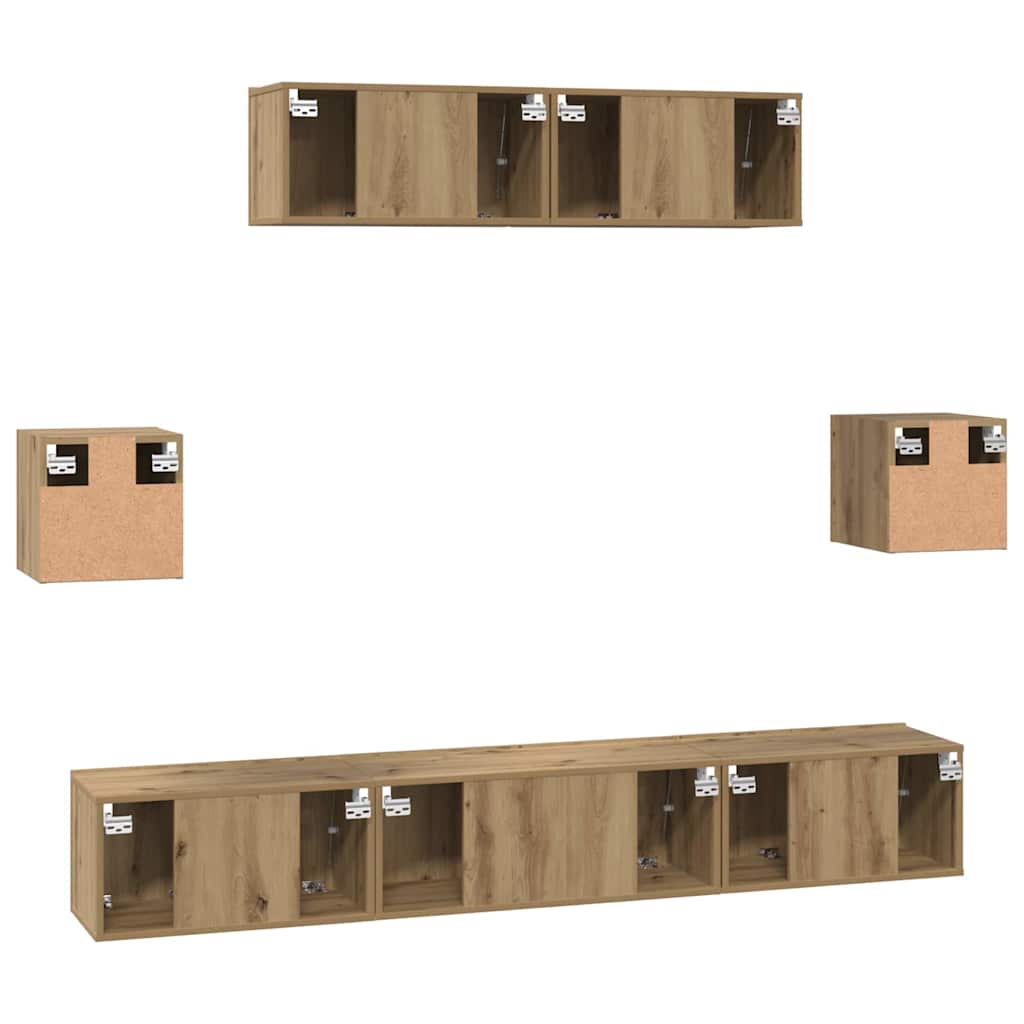 TV szekrény garnitúra 7 pcs Artisan tölgy Faanyag