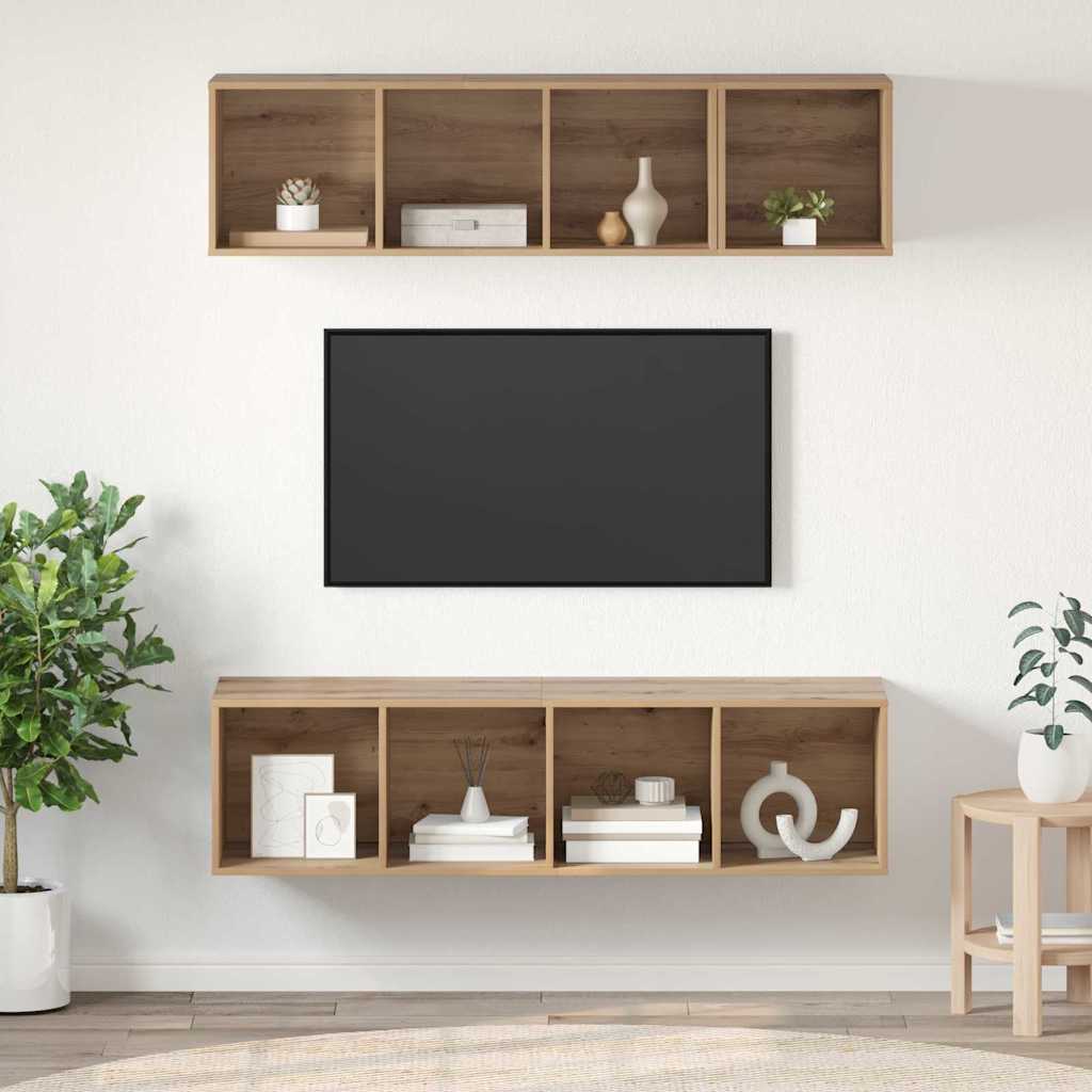 TV szekrény garnitúra 3 db Artisan tölgy Szerelt Fa