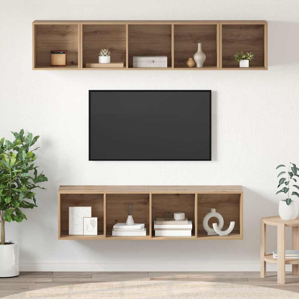 TV szekrény garnitúra 4 db Artisan tölgy Szerelt Fa