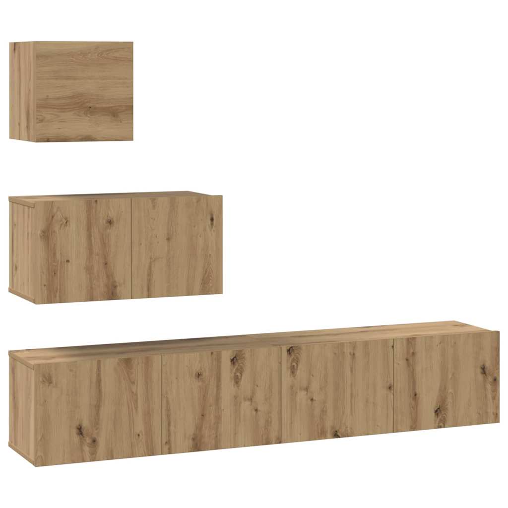 TV szekrény garnitúra 4 pcs Artisan tölgy Szerelt Fa