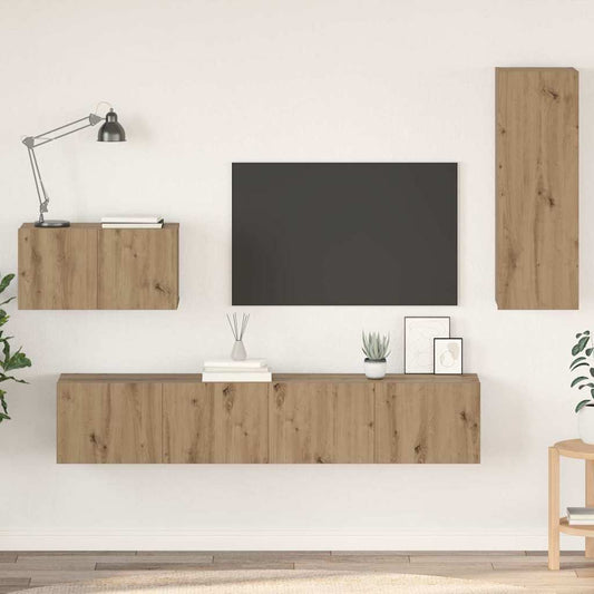 Fali TV Szekrény Falra szerelhető 4 pcs Artisan tölgy Faanyag
