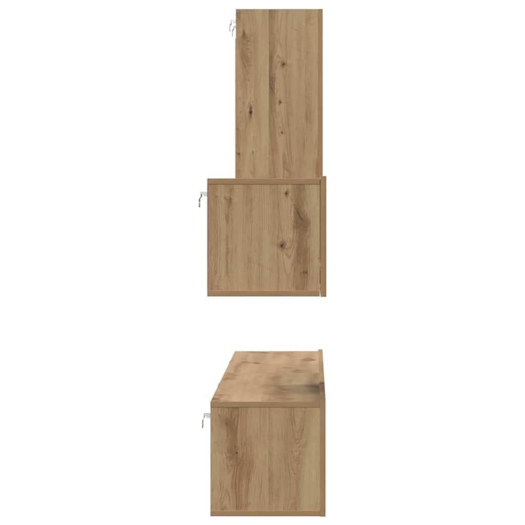 Fali TV Szekrény 4 pcs Artisan tölgy Szerelt Fa