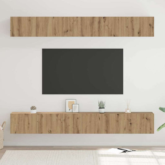TV szekrény garnitúra 6 pcs Artisan tölgy Faanyag