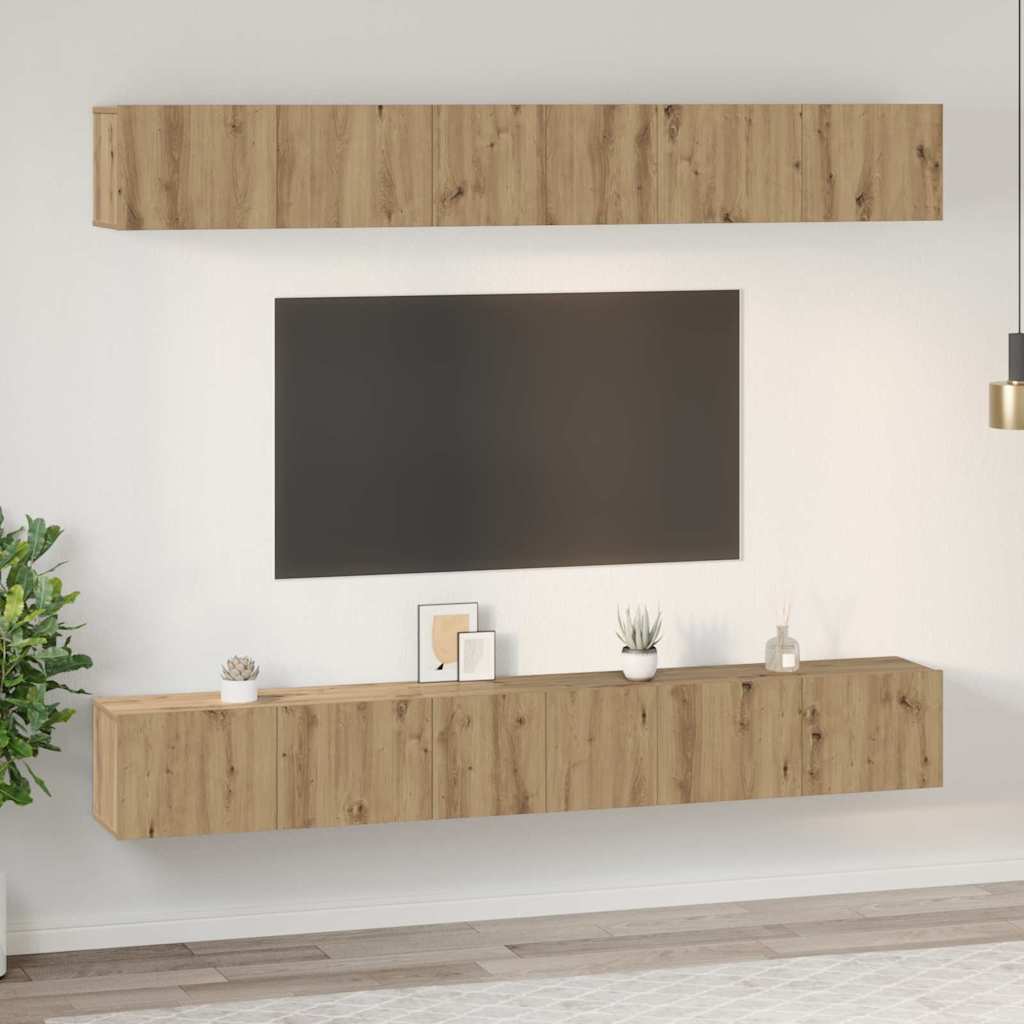 TV szekrény garnitúra 6 pcs Artisan tölgy Szerelt Fa
