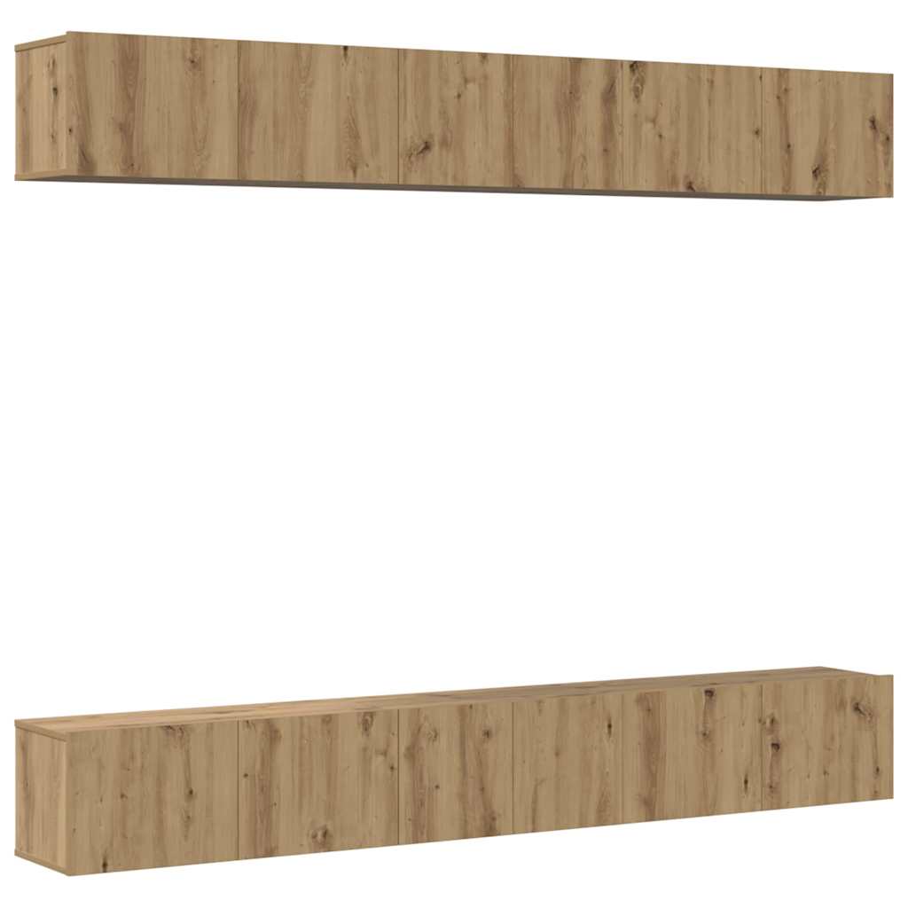 TV szekrény garnitúra 6 pcs Artisan tölgy Szerelt Fa