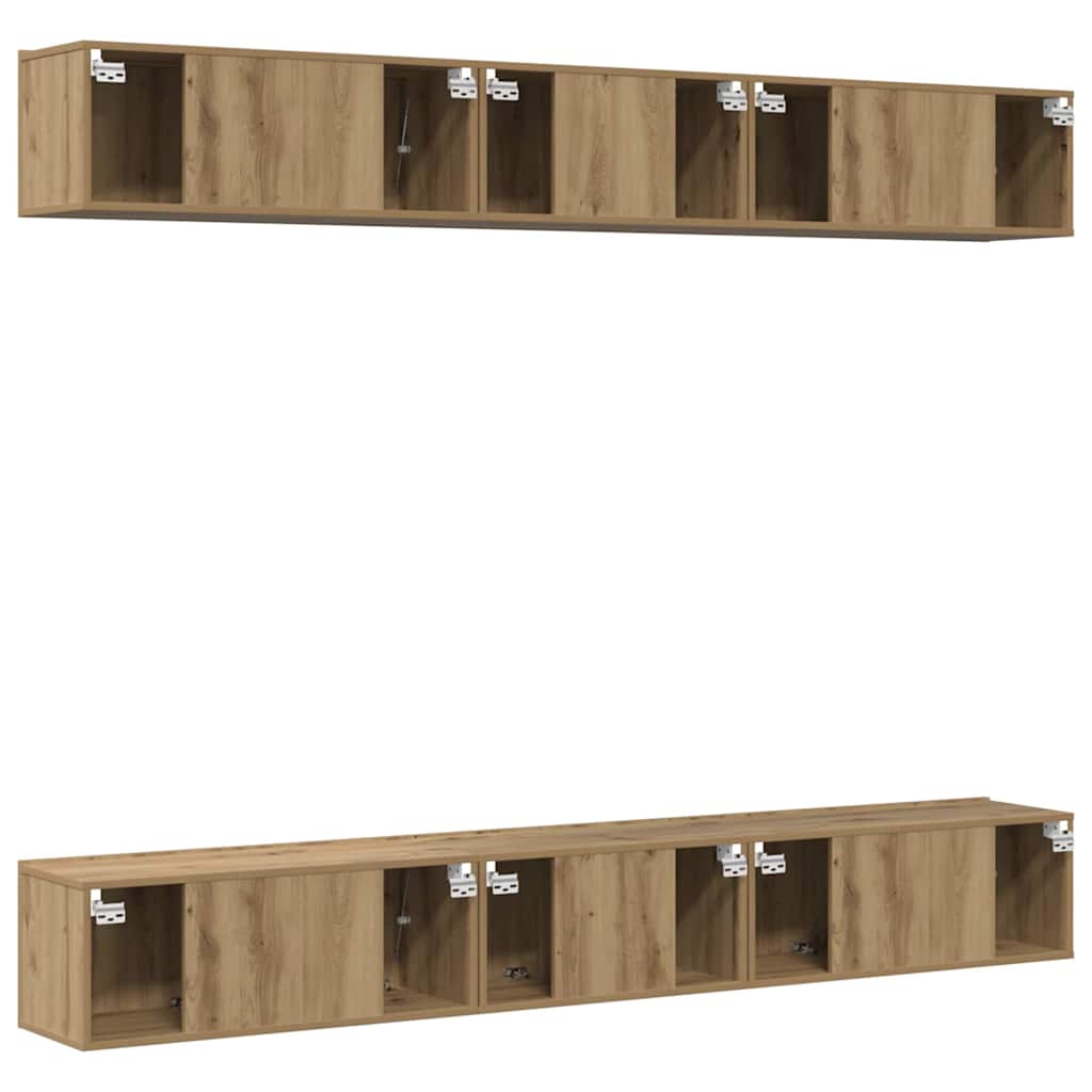 TV szekrény garnitúra 6 pcs Artisan tölgy Szerelt Fa