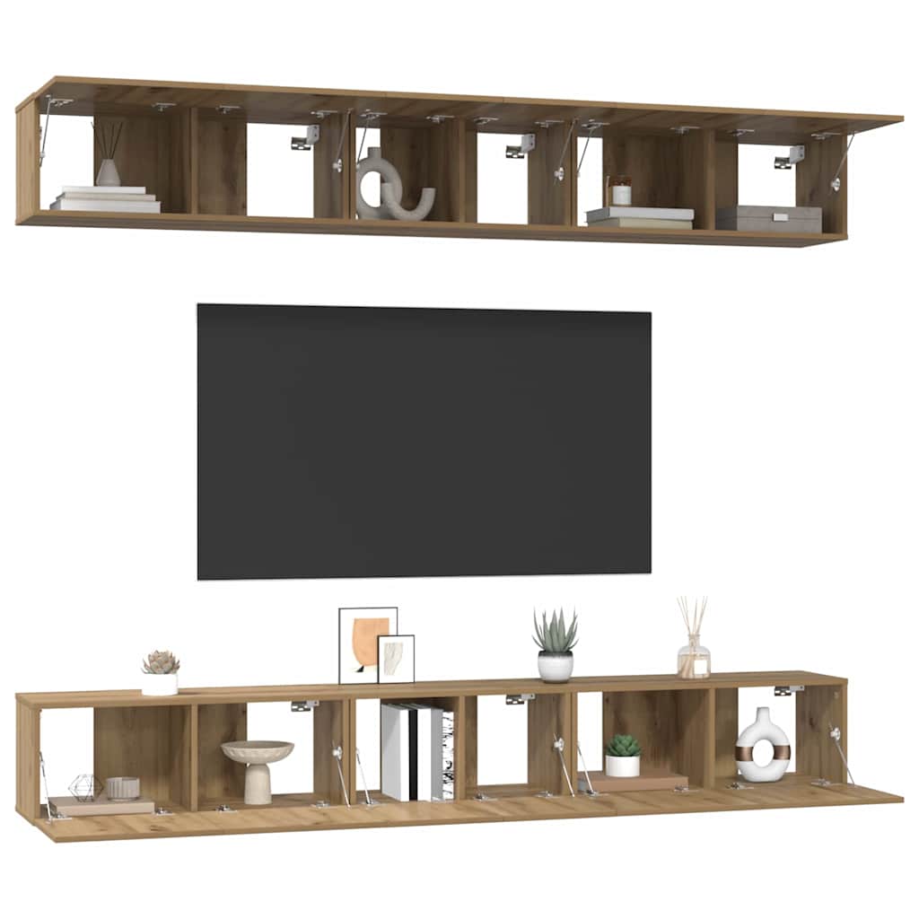 TV szekrény garnitúra 6 pcs Artisan tölgy Szerelt Fa