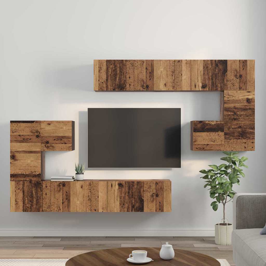 TV egységek 4 pcs Öreg fa Szerelt fa