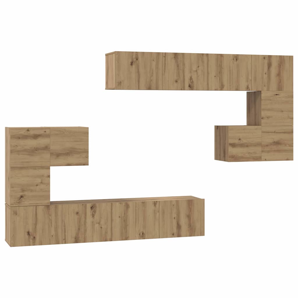 TV egységek 4 pcs Artisan tölgy Szerelt fa