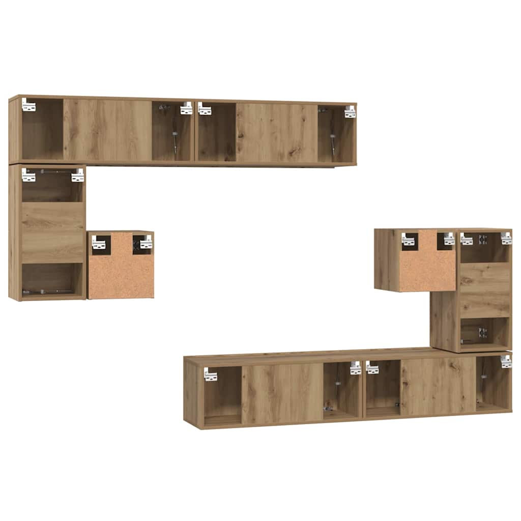 TV egységek 4 pcs Artisan tölgy Szerelt fa