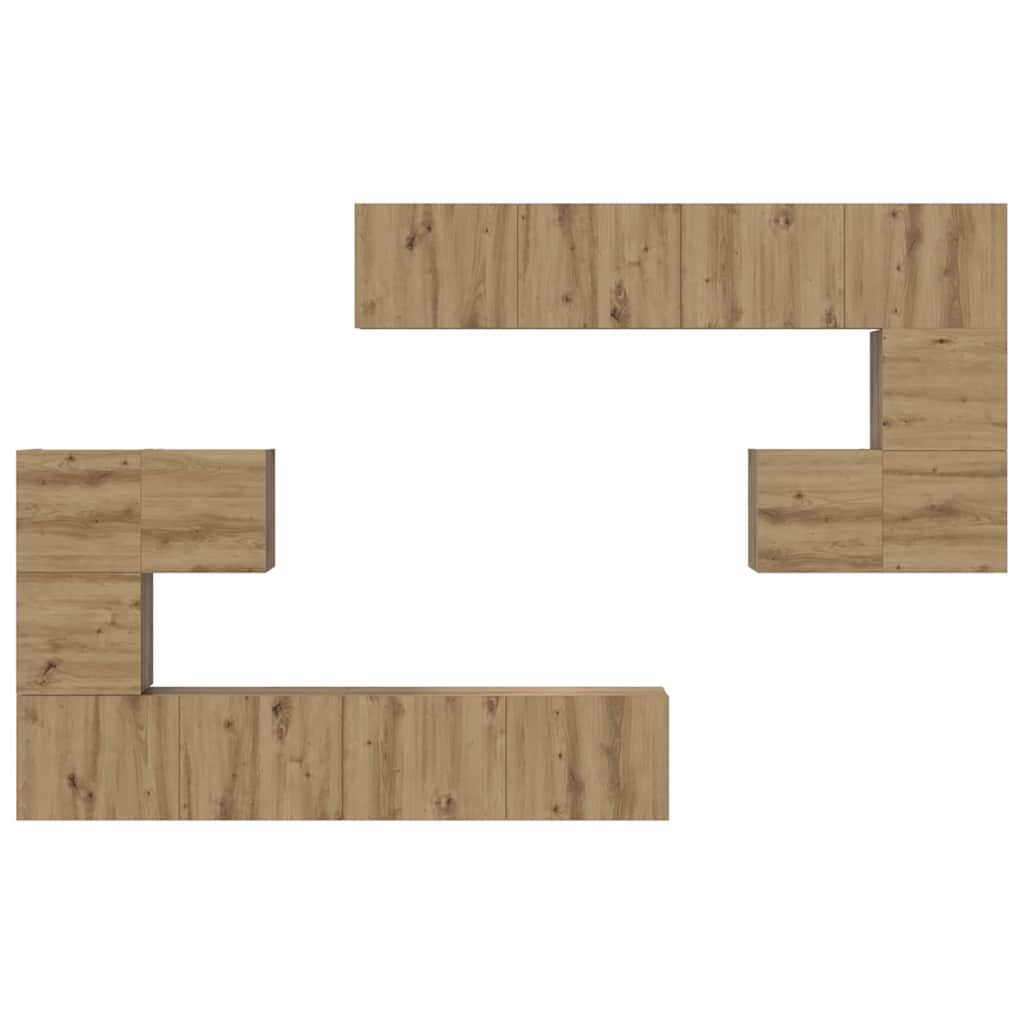 TV egységek 4 pcs Artisan tölgy Szerelt fa