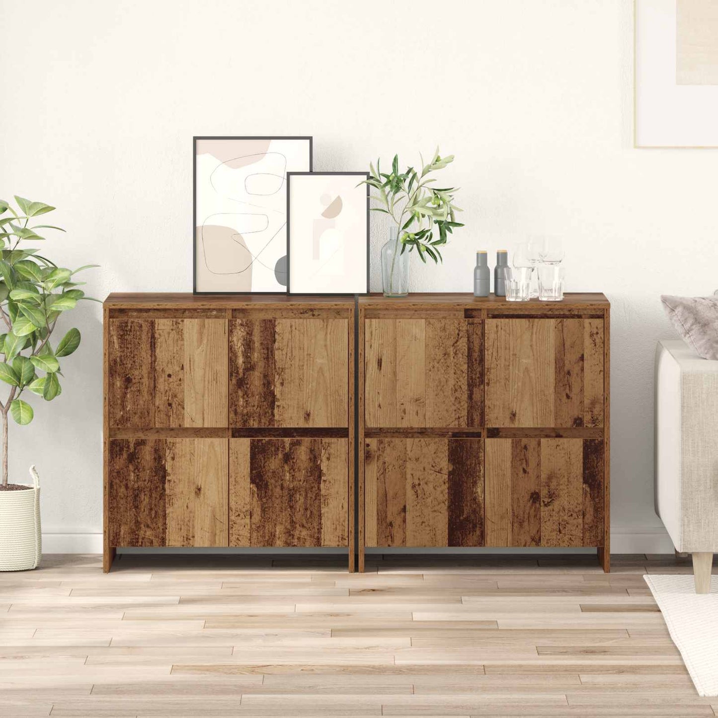 Oldalszekrények 2 db Régi fa 70 x 41 x 75 cm Szerelt Fa