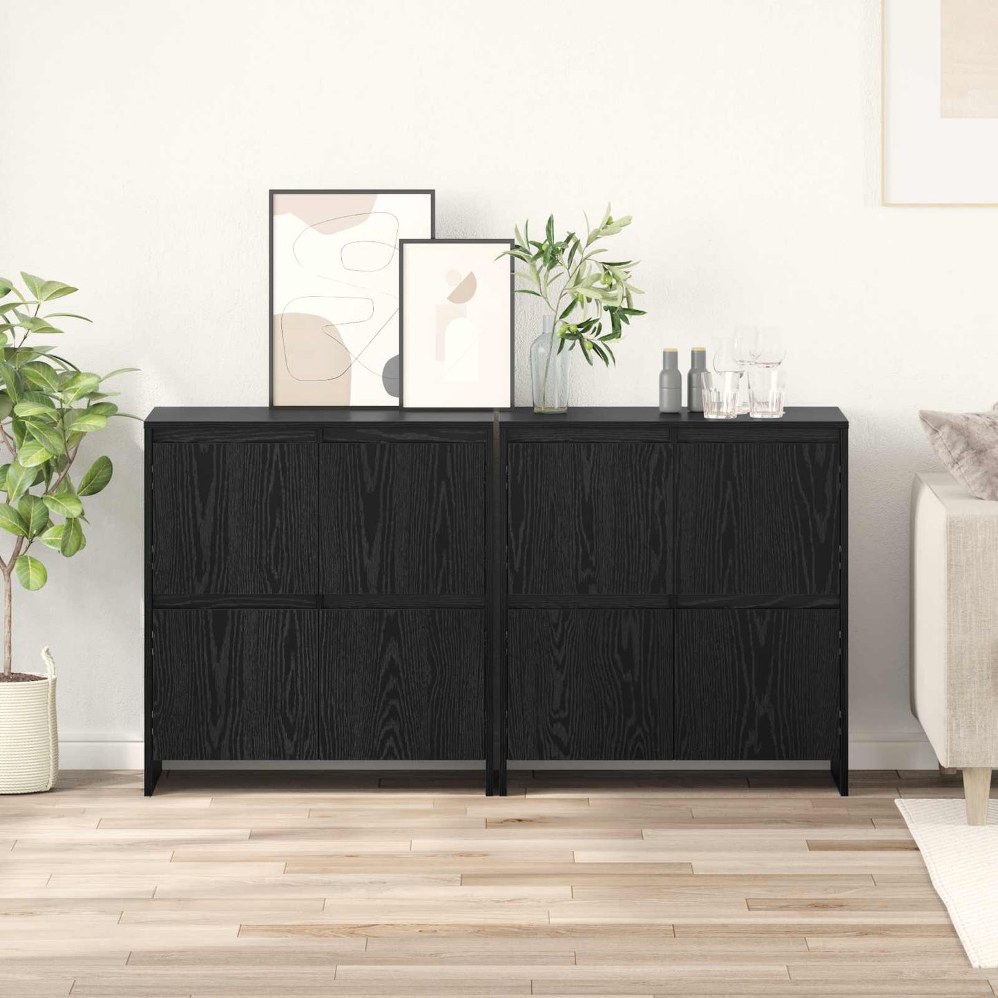 Oldalszekrények 2 db Musta tammi 70 x 41 x 75 cm Szerelt Fa