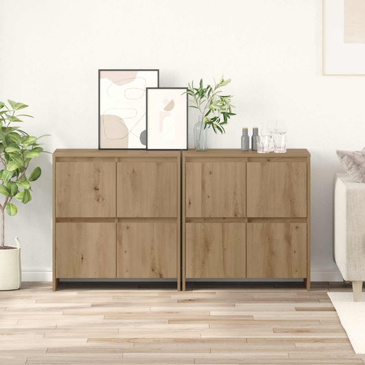 Oldalszekrények 2 pcs kézműves tölgy 70 x 41 x 75 cm Faanyag