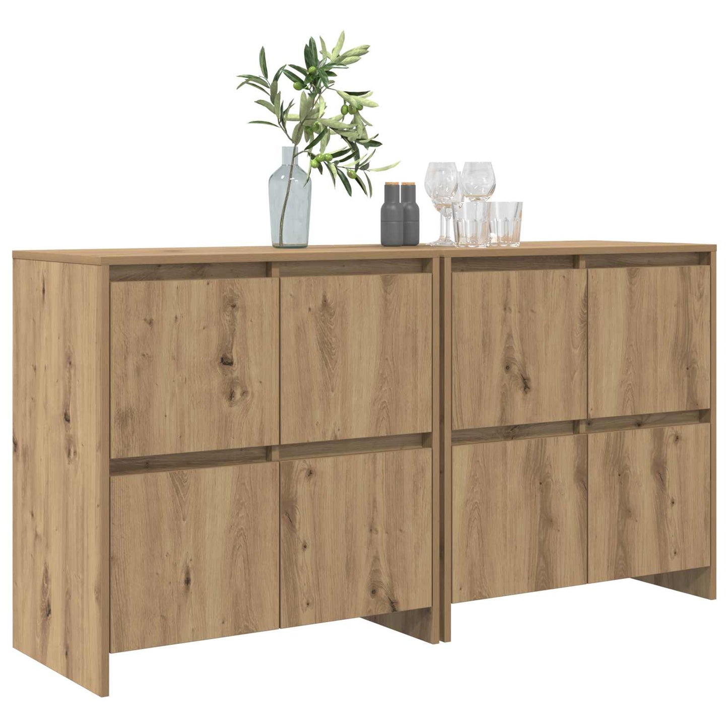 Oldalszekrények 2 db kézműves tölgy 70 x 41 x 75 cm Szerelt Fa