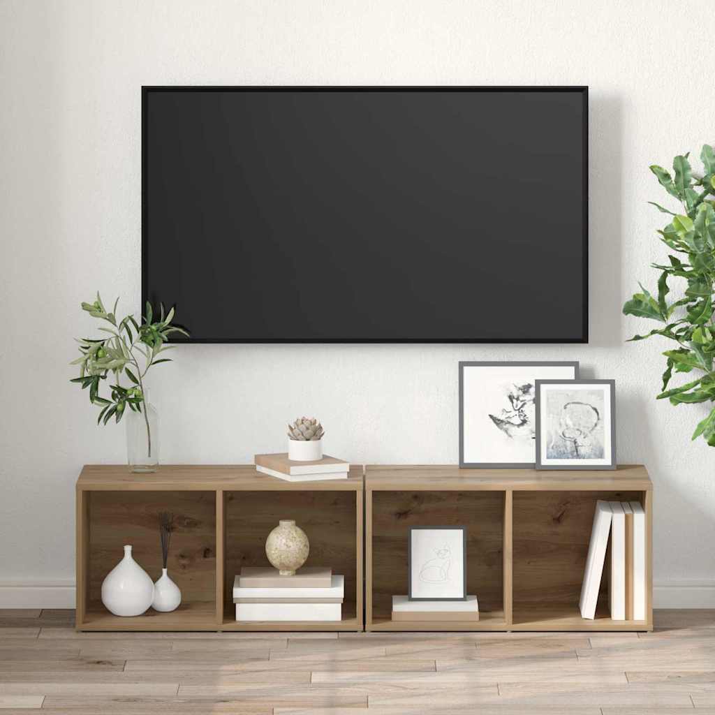 TV szekrény garnitúra 2 db Artisan tölgy Szerelt Fa