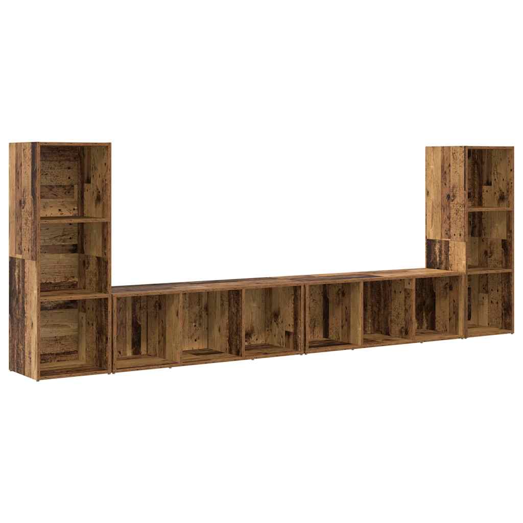 TV szekrény garnitúra 4 pcs Öreg fa 37 x 35 x 107 cm Faanyag