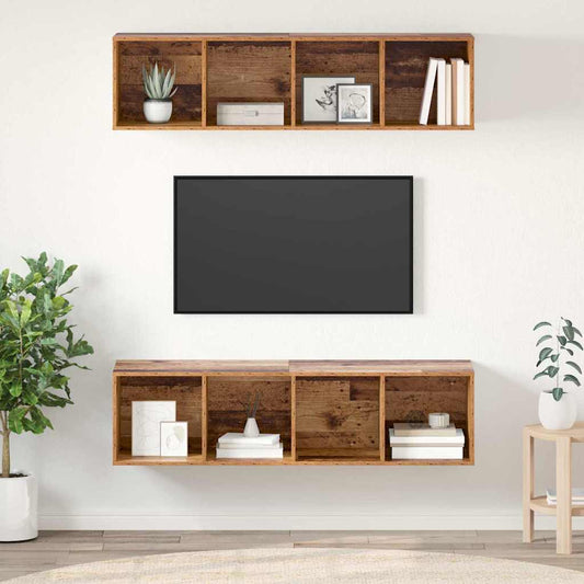 TV szekrény garnitúra 2 pcs Öreg fa 37 x 37 x 142,5 cm Faanyag