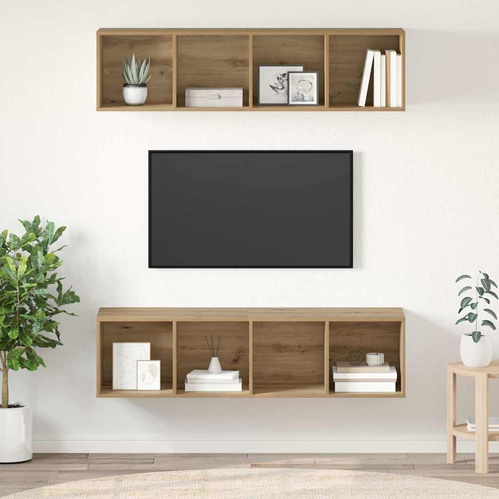TV szekrény garnitúra 2 db Artisan tölgy Szerelt Fa