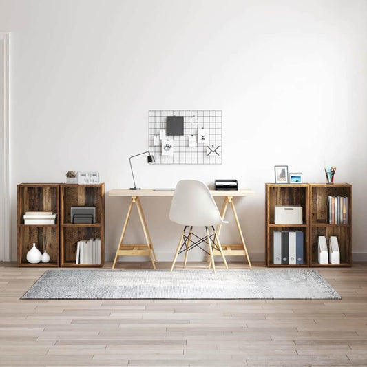 TV szekrény garnitúra 4 pcs Öreg fa 37 x 37 x 72 cm Faanyag