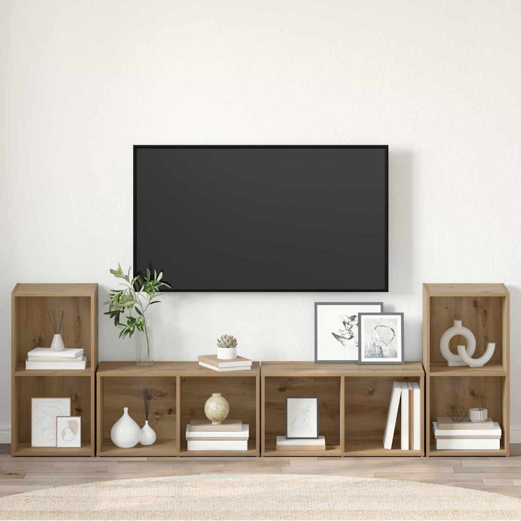 TV szekrény garnitúra 4 db Artisan tölgy Szerelt Fa