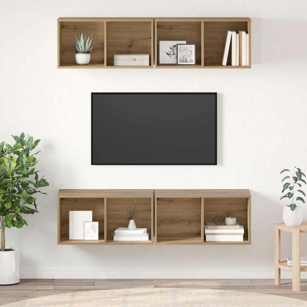 TV szekrény garnitúra 4 db Artisan tölgy Szerelt Fa